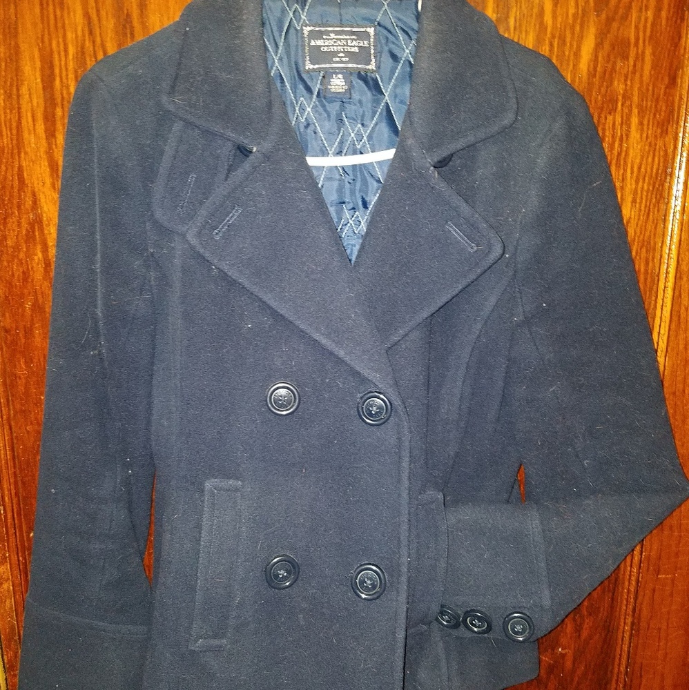 Women's American Eagle Large Navy Blue Pea Coat